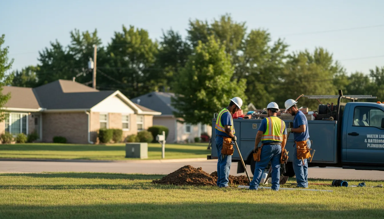 Residential water line and bathroom plumbing service in Arispe, IA